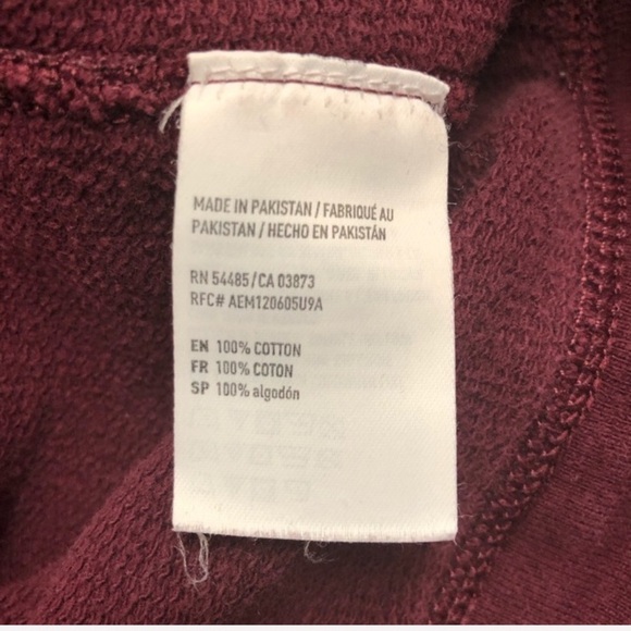 American Eagle burgundy logo hoodie pocket sweatshirt - Picture 5 of 7